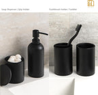 Bathroom Accessory Set - 4 Pcs Matte Black Bathroom Set 