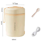 600ML Portable USB Electric Heating Lunch Box Stainless Steel Food Warmer with Drink Function for Picnics Food Heater