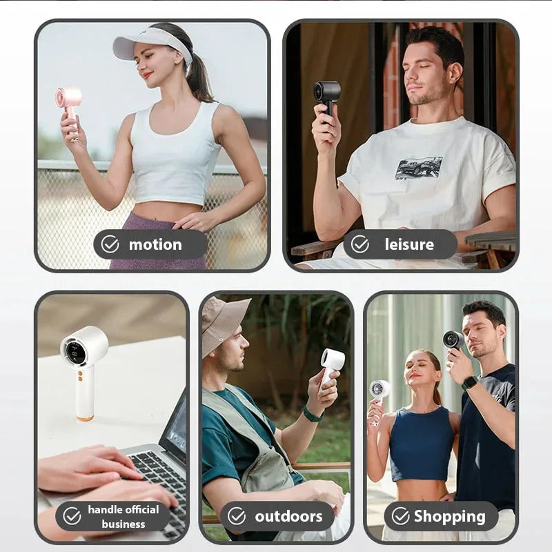 Portable Turbo Handheld Fan – 100-Speed