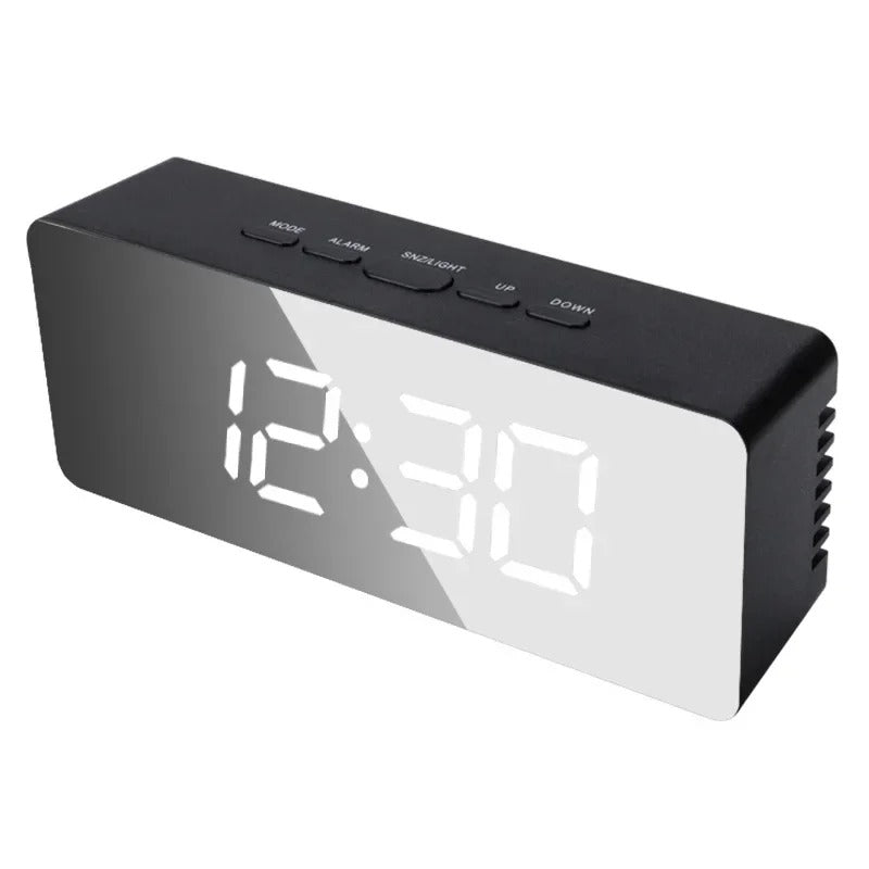 LED Digital Alarm Clock with Temperature Display – Modern Desktop Electronic Clock for Bedroom, Home & Office